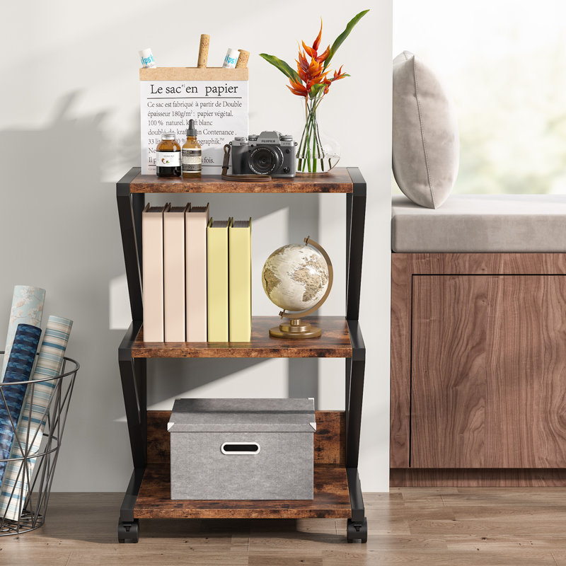3-Tier Rolling Printer Cart Under Desk Storage with Storage for Home Office