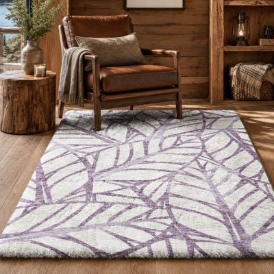 Tapis Dream Shag ADS744 de qualité supérieure, lavable à la machine et à motif floral