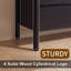 Commode 3 tiroirs avec pieds en bois massif pour chambre à coucher, salon, noir-1513500565