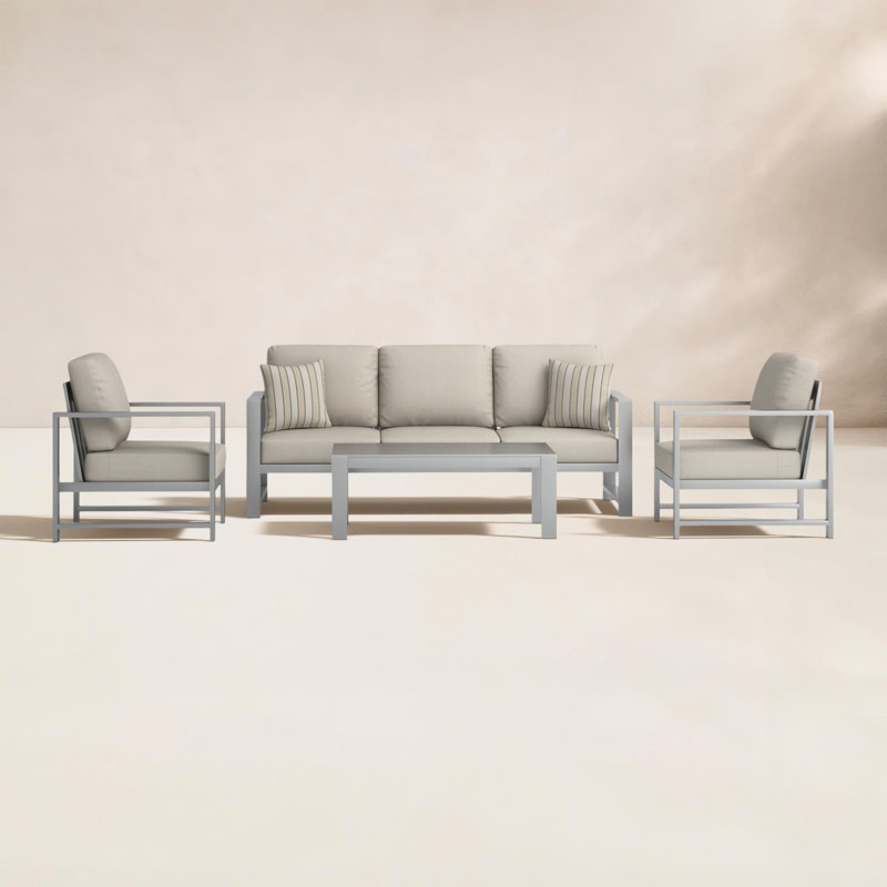 Dulcie 5-Person Seating Set with Sunbrella® Cushions, Cast Silver Sunbrella®