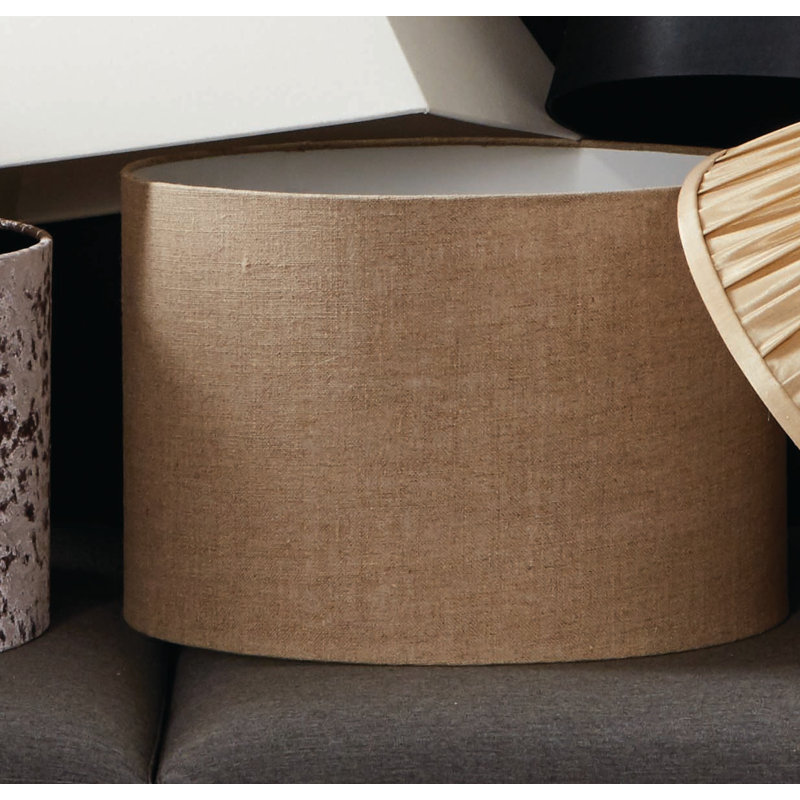 Hinderich Drum Lamp Shade ( Uno ), 27cm H x 40cm W x 40cm D, Brown