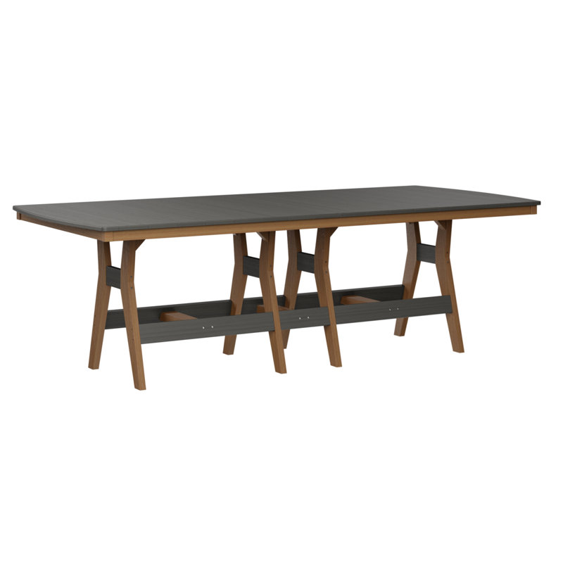 Harbor Outdoor Bar Table, Coastal Gray, Natural Teak