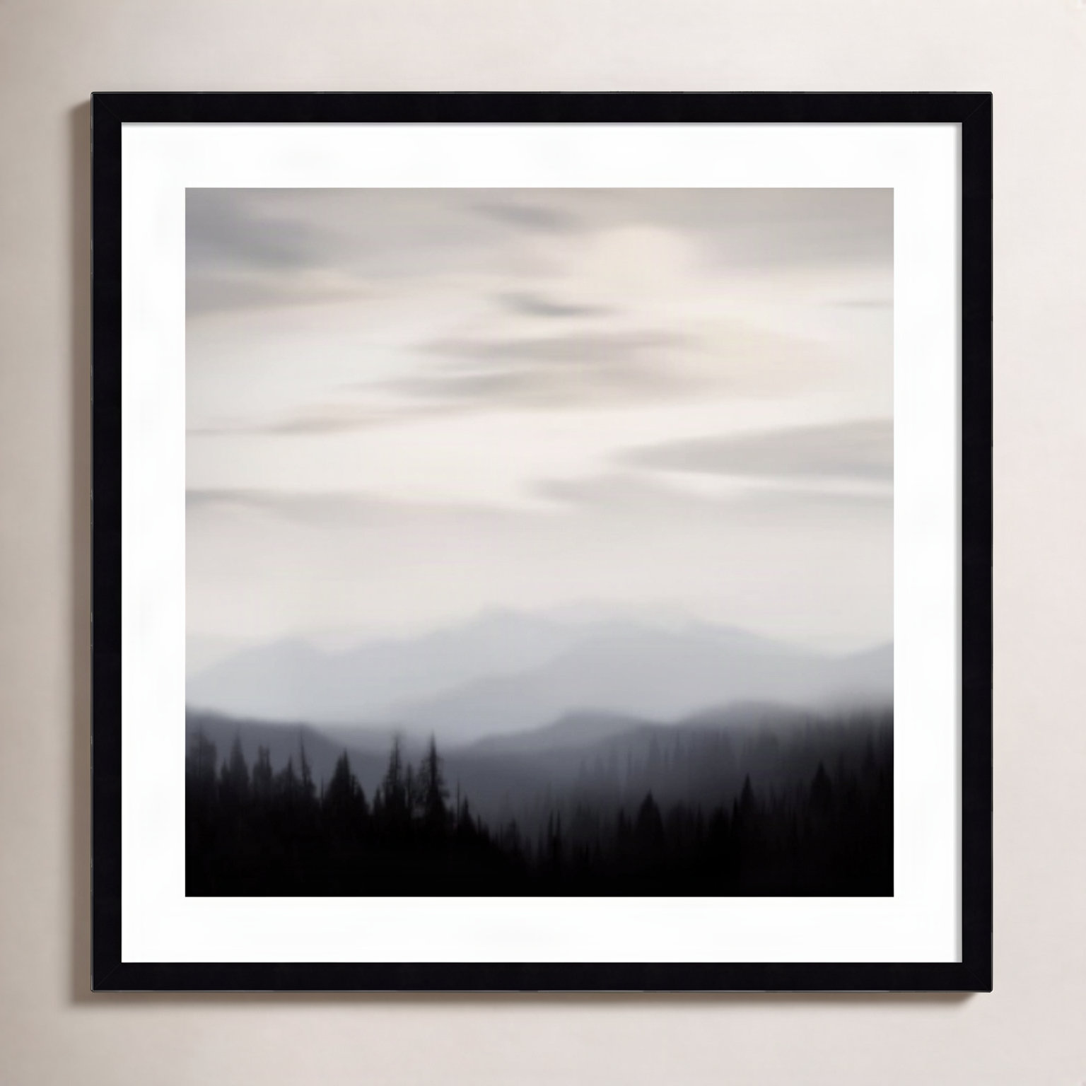Mountain Vista II Photo Print, 25.12" H x 25.12" W x 0.88" D, Black Framed Paper