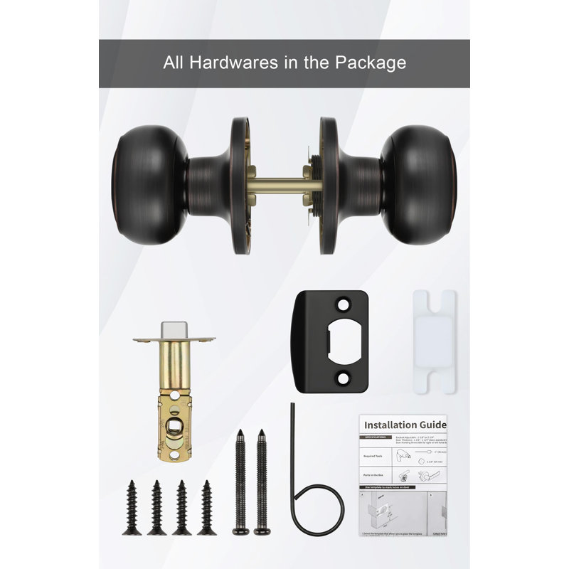 Ensemble de 5 poignées de porte intérieures en bronze huilé pour portes de couloir et de garde-robe, paquet de 5