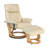 Beaucet 31.5" Wide Genuine Leather Swivel Recliner with Ottoman-1632347286