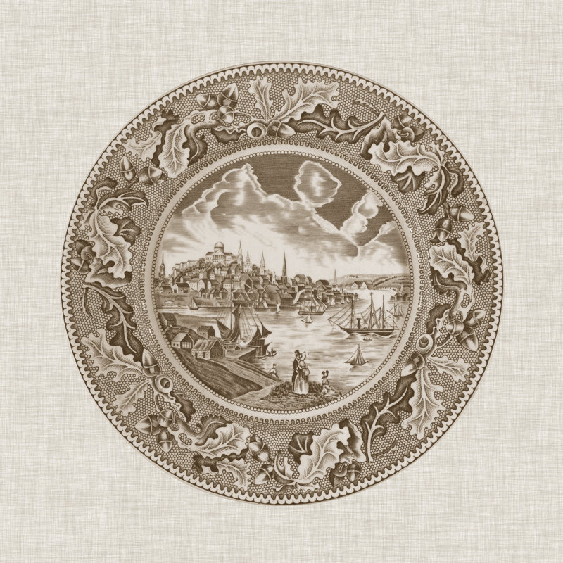 Sepia Transferware II - Wrapped Canvas Print, 122cm H x 122cm W
