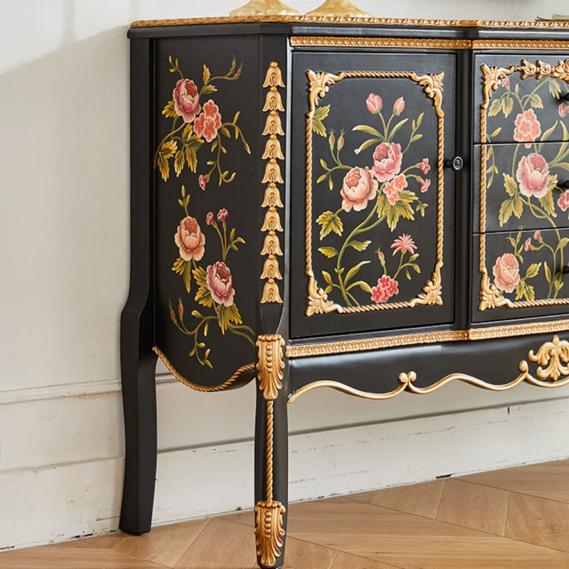 Armoire d'entrée noire rétro