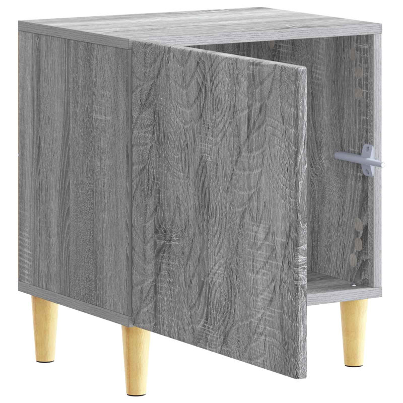 43cm W Composite Bedside Table, Grey Sonoma