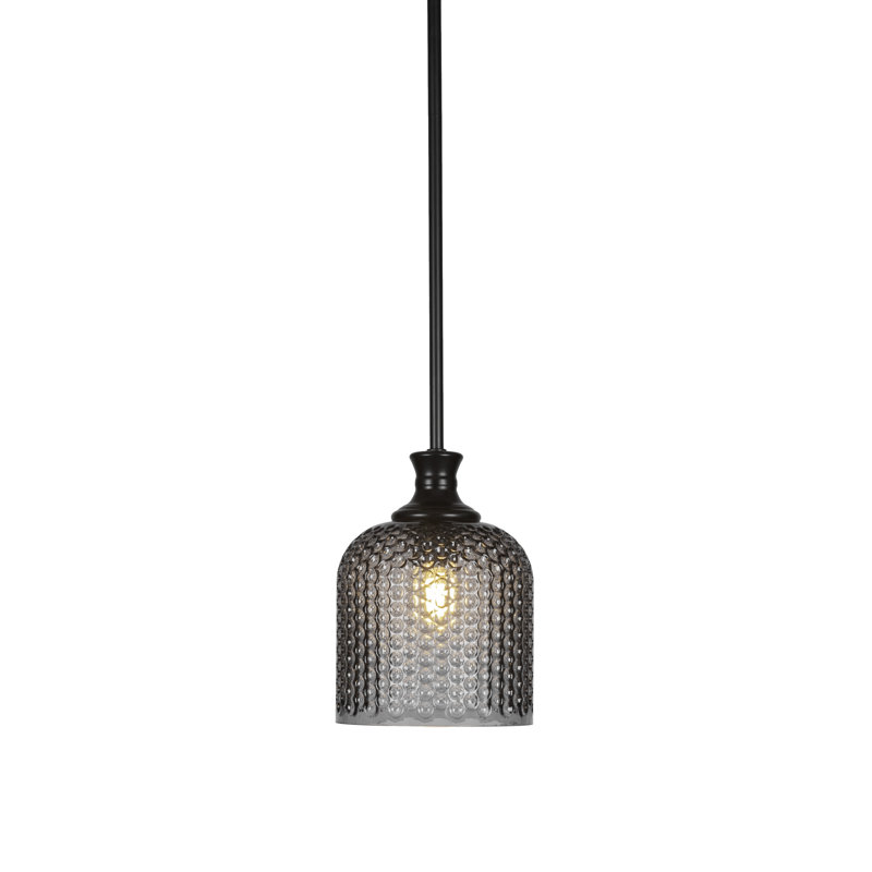 Luminaire suspendu à tige Zola, Noir mat