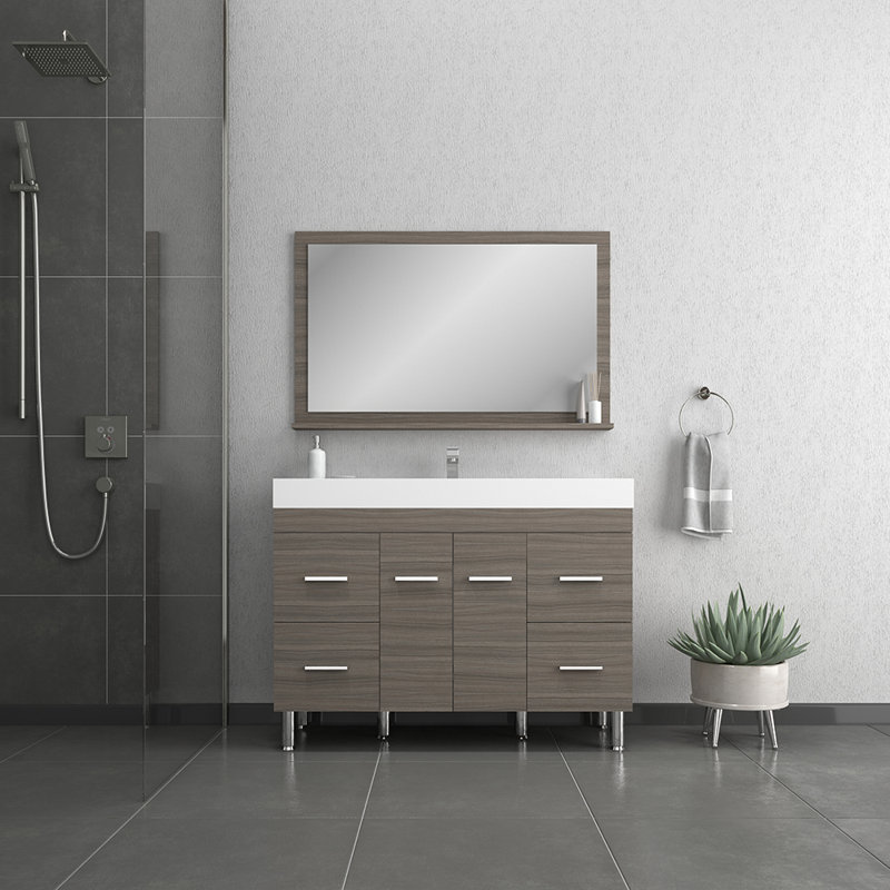Ensemble de meuble-lavabo simple 48 po Roylynn, gris