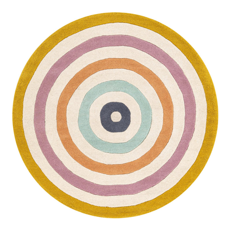 Latitude Run® Hand Tufted Wool Rug, Round 4'1"