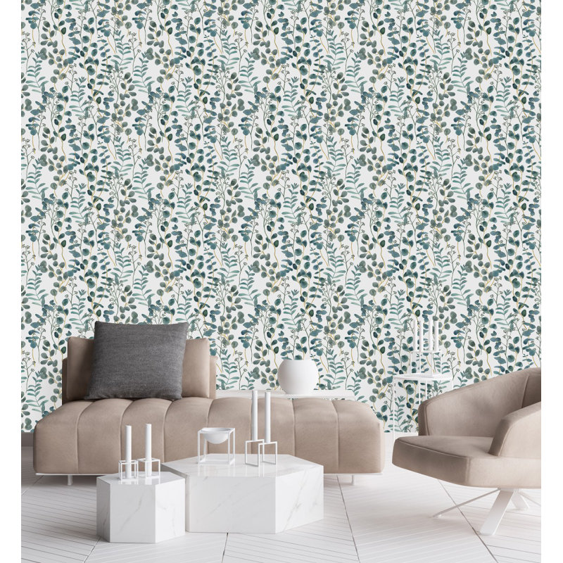 Peel & Stick Floral Tile, 2.08' W x 10.42' L