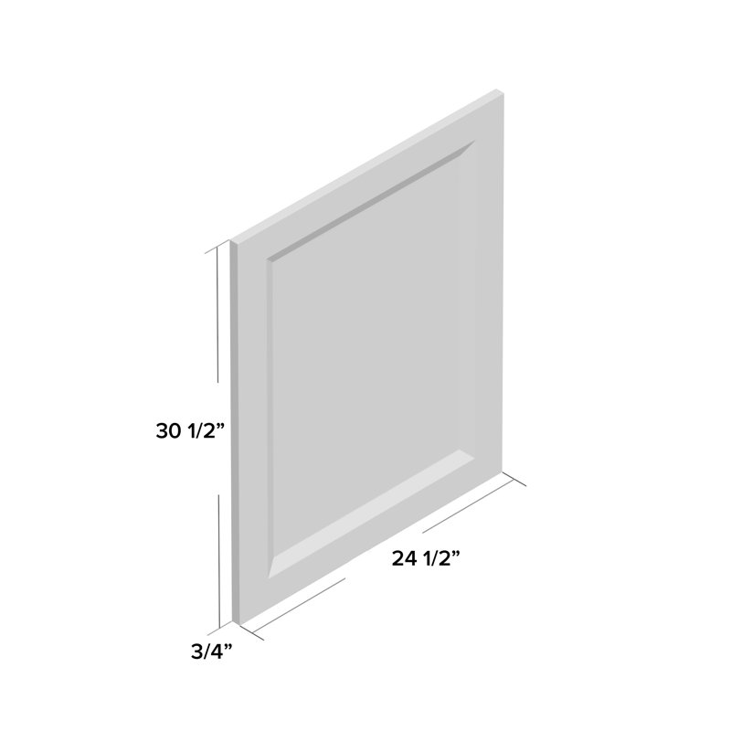 Wood Flat Wall Mirror, 30.5" H x 24.5" W