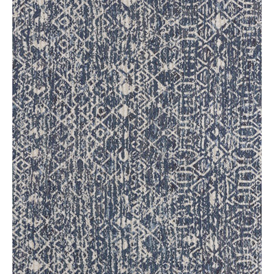 24x36 Inch Area Rug, Machine Washable, Anti-Skid Backing, Indoor/Outdoor - Indigo Lattice