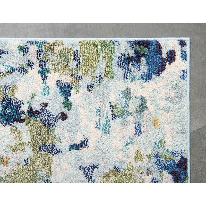 Patrocinia Geometric Green Rug, Rectangle 4' x 6'