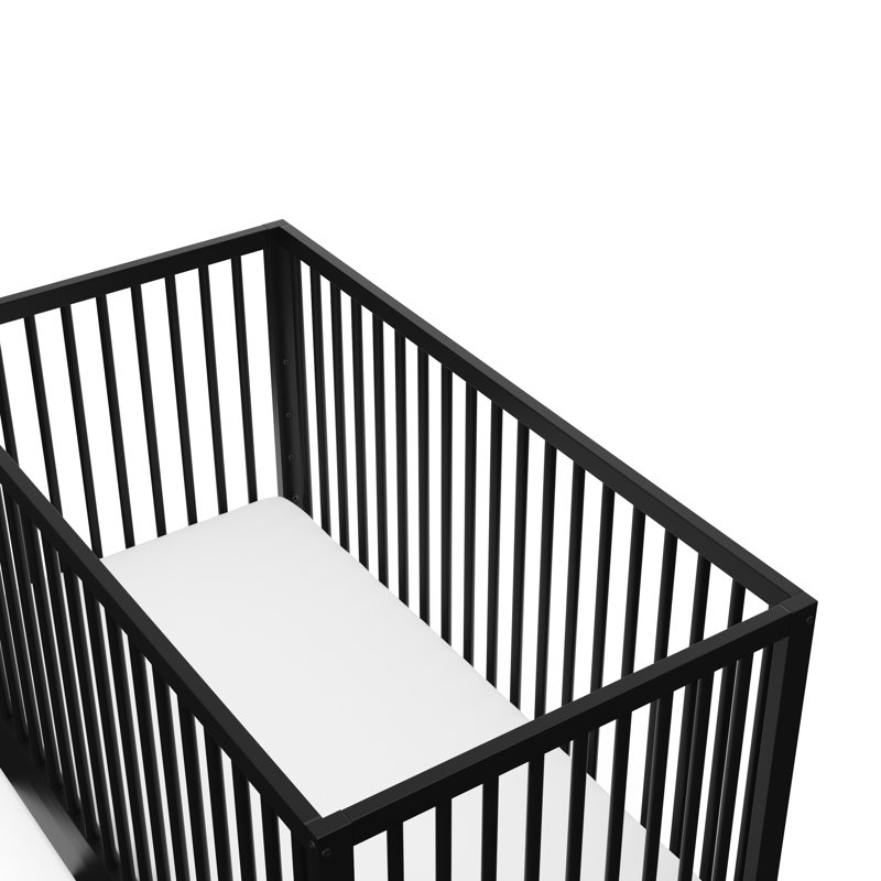 Lit de bébé convertible 5-en-1 Teddi avec rangement Teddi, Noir, Lit à barreaux