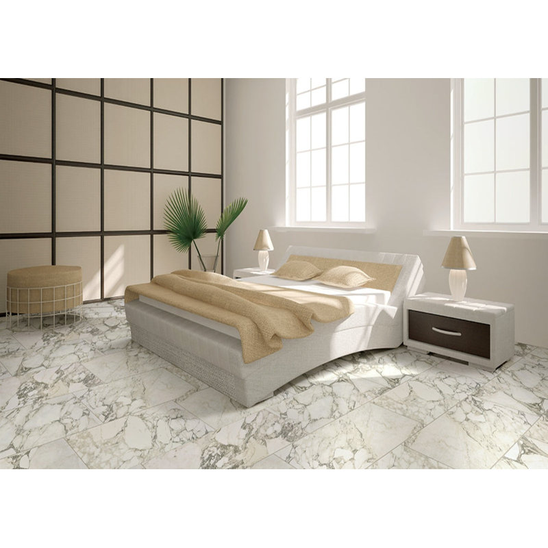 Marble 12" x 24" Porcelain Marble Look Wall & Floor Tile, White/Ivory/Gray