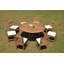 3 Seats 4 Pcs Grade-A Teak Wood Dining Set: 60" Round Table And 3 Devon Armless Chairs #01Dv73-1781758244-1781758240