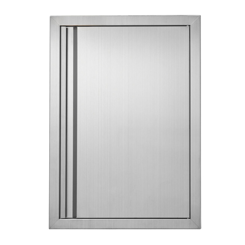 Armoire de cuisine d'extérieur encastrée avec charnière réversible et poignée encastrée pour îlot de cuisson l 17 po x H 24 po en acier inoxydable