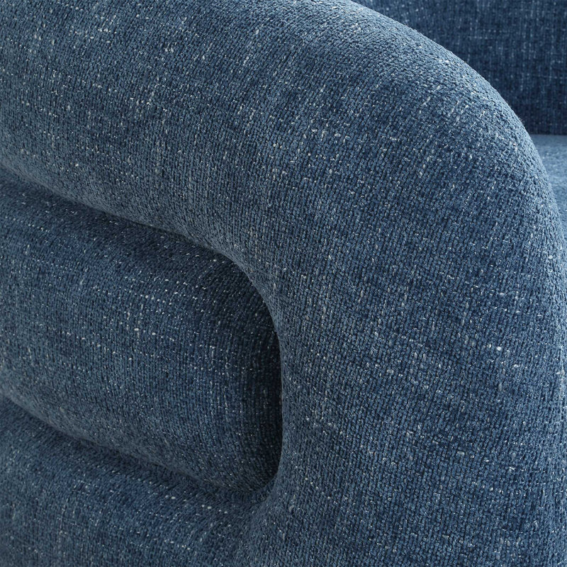  Junie Blue Swivel Barrel Chair