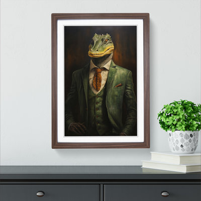 Alligator in a Suit Painting No.3 - Framed Print