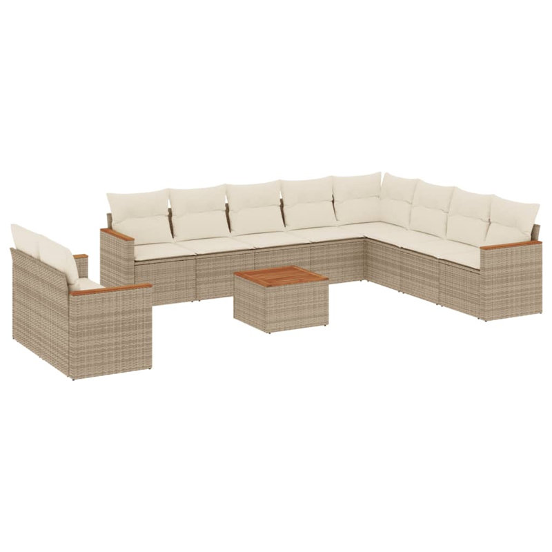 Ensemble de canapé de jardin Vidaxl beige, blanc crème