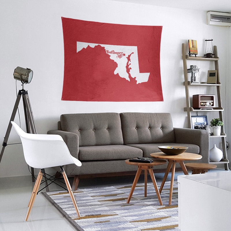 Tapisserie de Baltimore, Maryland, H 68 po x l 80 po, Rouge