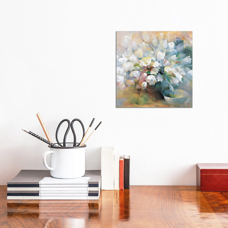 Sparkling White Tulips I by Willem Haenraets - Wrapped Canvas Painting, 30.48 cm H x 30.48 cm W