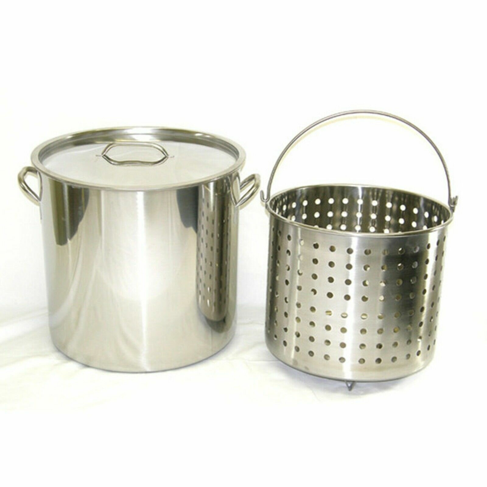 CONCORD Stainless Steel Stock Pot w/Steamer Basket. Cookware great for  boiling and steaming (80 Quart)