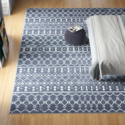 Geometric Modern Blue Area Rug