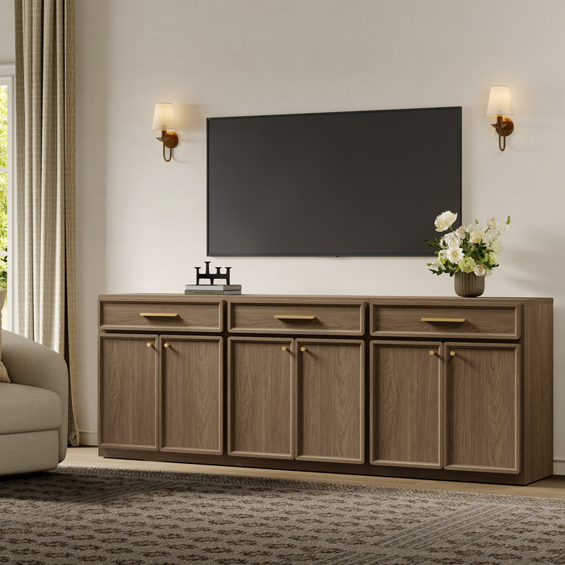 Commode d'appoint de 30 po de largeur avec tiroir et tablettes réglables Cesiro, Noyer brun, 3