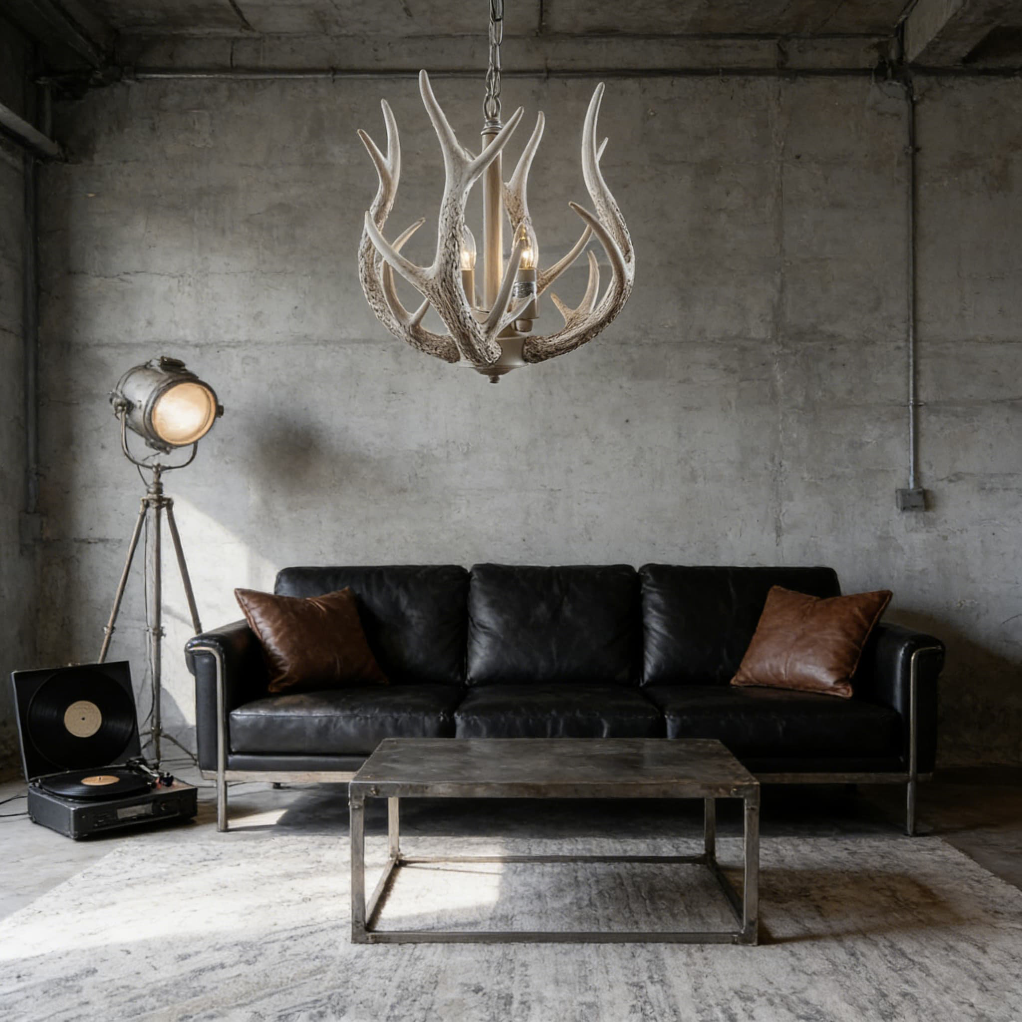 Everly Quinn Rustic Antler Chandelier With Adjustable Height, Farmhouse ...