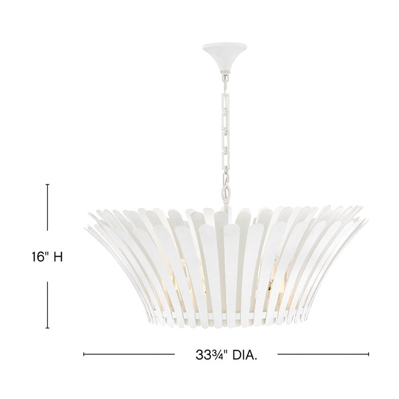Reina 8 - Light Steel Chandelier, Textured Plaster