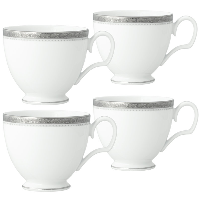8 tasses Noritake Charlotta, Platine