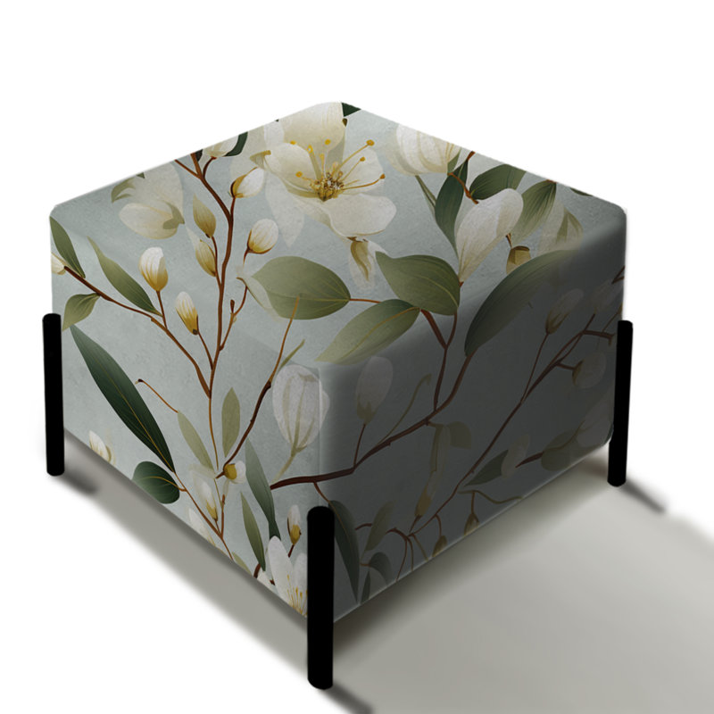 Minimaliste Poppy Wonders I - repose-pieds carré floral