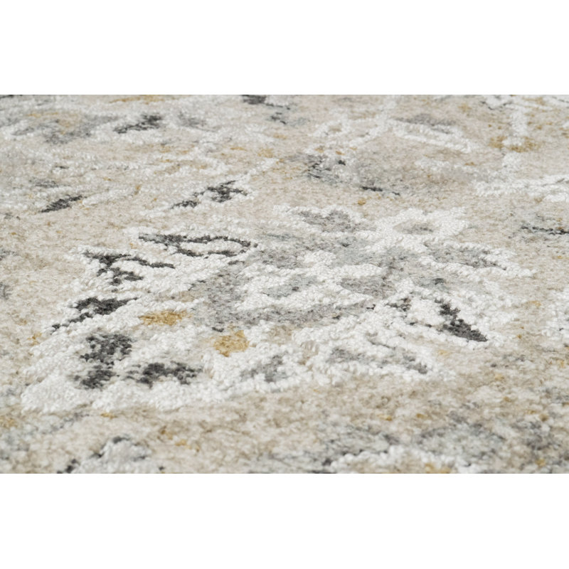 Annalise 7604-180 crème / beige, Tapis de couloir 2 pi 2 po x 7 pi 7 po
