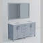 Meuble-lavabo double sophistiqué avec plateau en marbre de Carrare et miroir