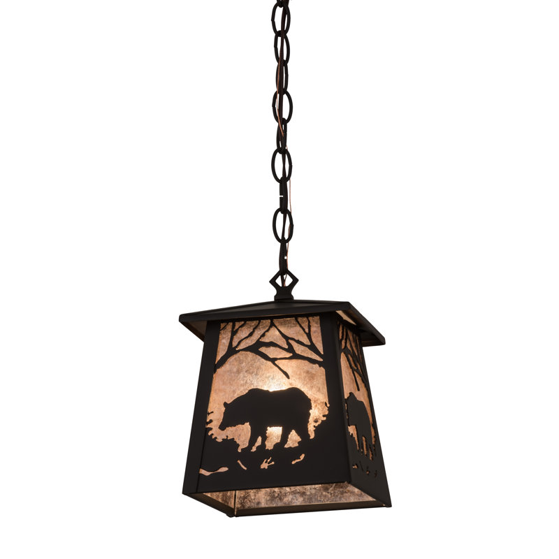 Luminaire suspendu géométrique 1 lumières lanterne Ewert, Oil Rubbed Bronze