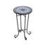 Table d'appoint de patio, bleu et noir