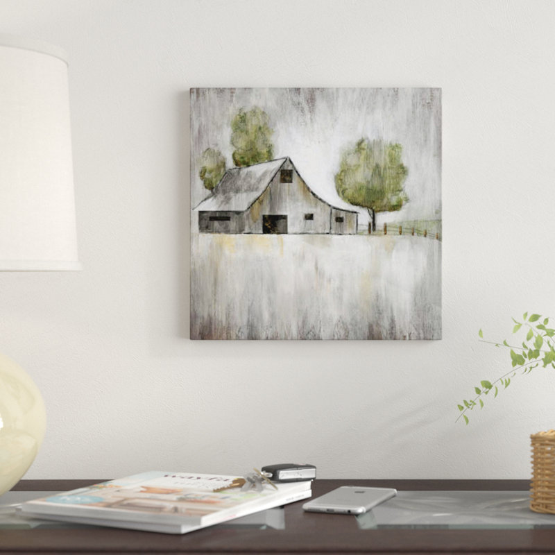 «Weathered Barn», reproduction de photo sur toile, H 18 po x l 18 po x P 1,5 po, Toile tendue, Pas de tapis