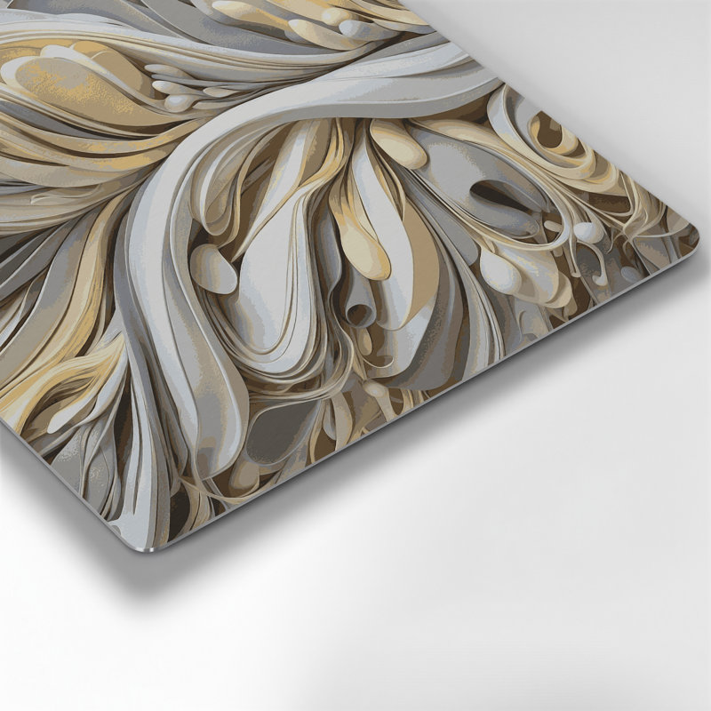 Biomorphic Abstraction 23, art mural gris en métal, H 12 po x l 12 po