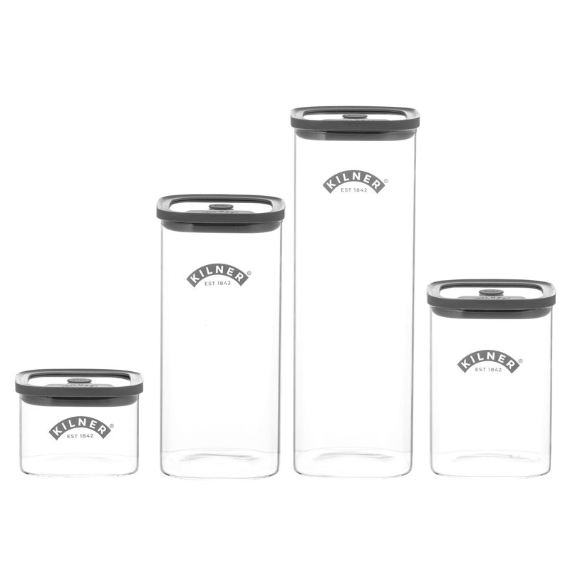 Kilner Fresh Storage Jar Pantry Set 1 x 0.5L, 1x 1L, 1 x 1.5L 1 x 2L