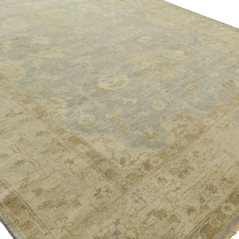 Wool Ikat Area Rug in Blue, Rectangle 3' x 5'