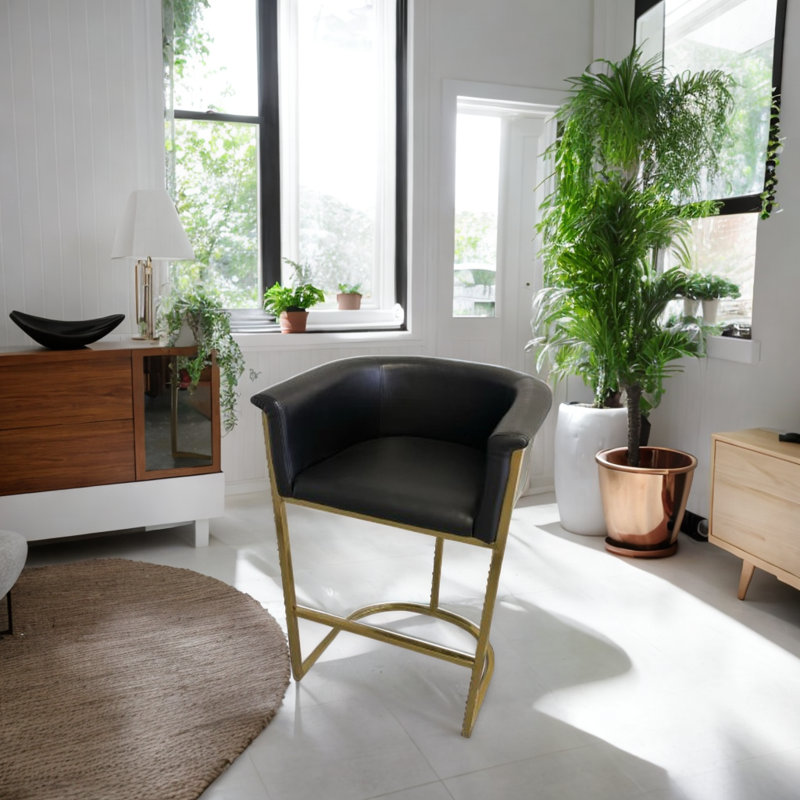 Hulten Upholstered Counter Stool with Metal Frame