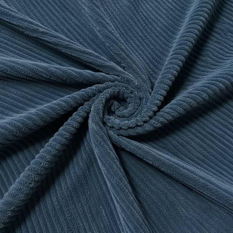 Repose-pieds rembourré en velours côtelé, Bleu très foncé
