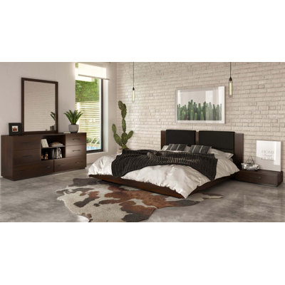 Fantasia - Dark Walnut Dark Grey 4-piece Bedroom Set