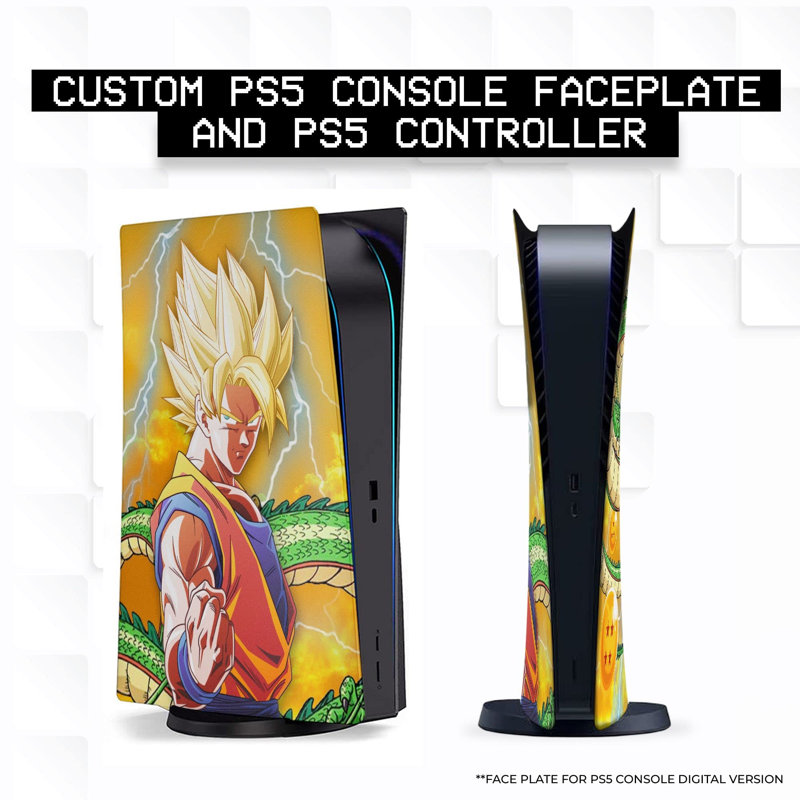 BCB Controllers Couvre-plaques pour console PS-5, édition numérique et télécommande sans fil personnalisée compatible avec la console Play-Station 5 fabriquée aux États-Unis par impression par immersion permanente (pas une peau)