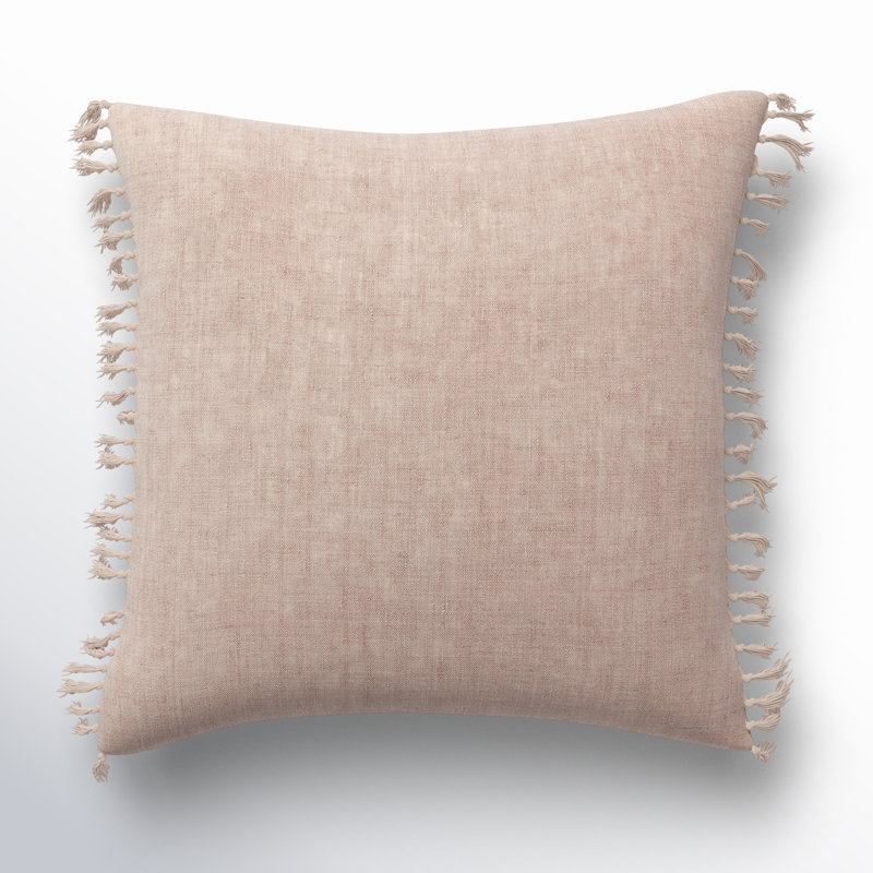 Sharron Square 100% Linen Pillow, Pillow Cover Only - No Insert, Shadow Gray