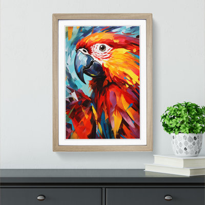 Parrot Abstract No.2 - Single Picture Frame Print on Wood