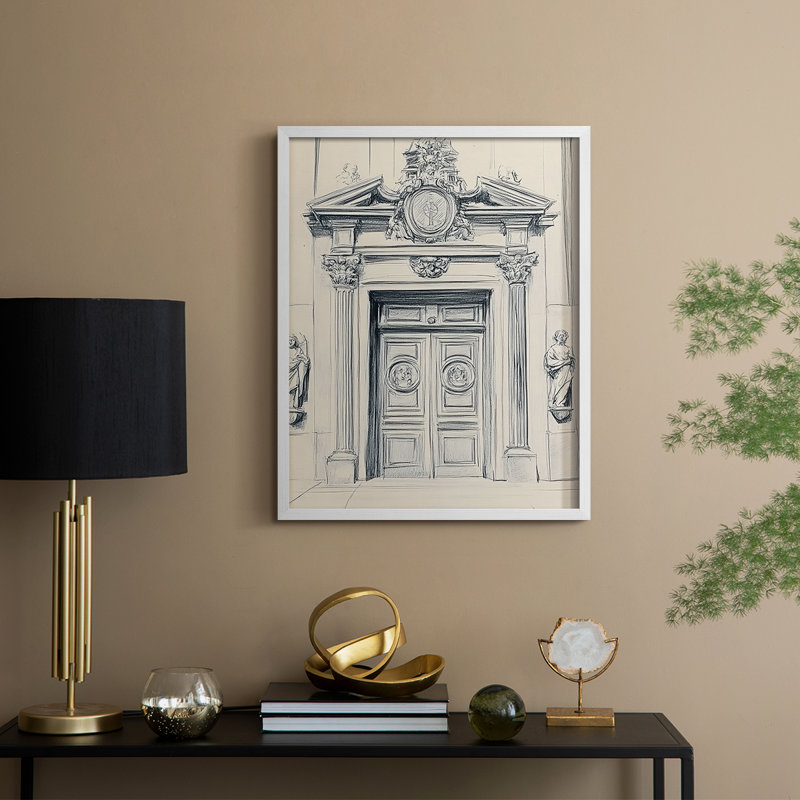 Paysages série XXVII - reproduction encadrée de qualité supérieure - prête à être accrochée - aucun clou requis, Blanc